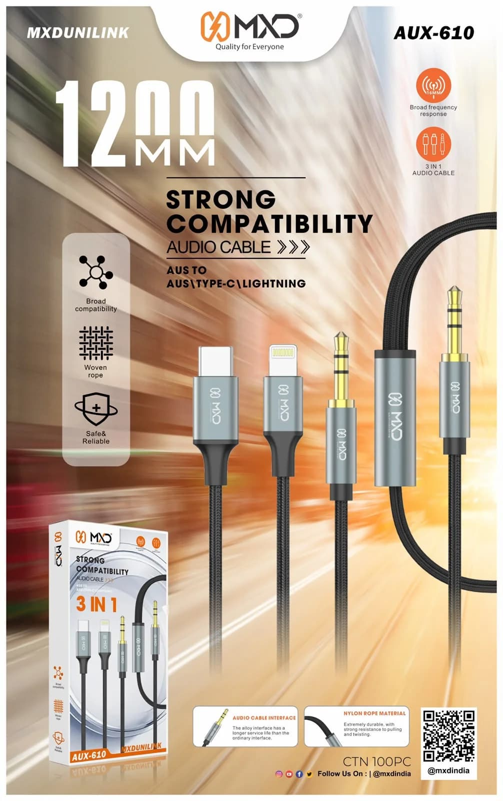 Unilink 3-in-1 Audio Cable