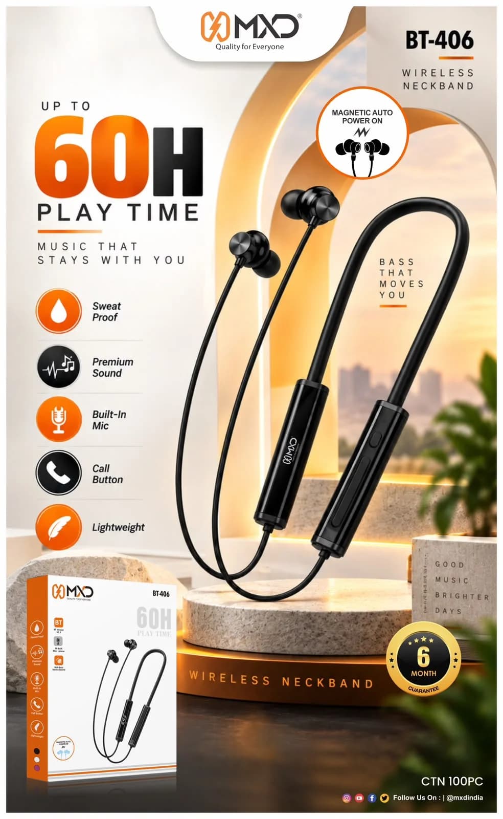 Wireless Neckband 60H