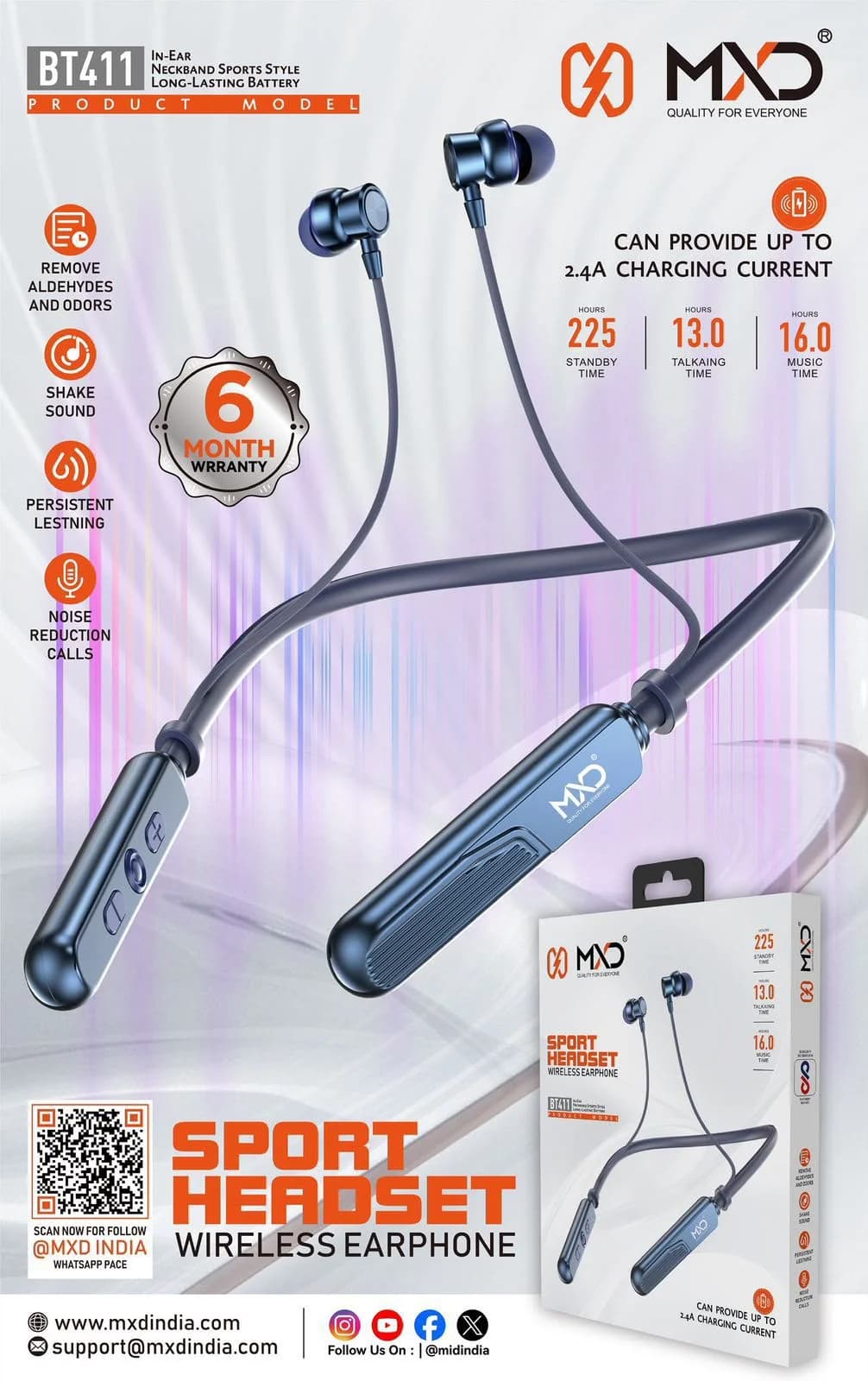 Sport Wireless Neckband Earphones