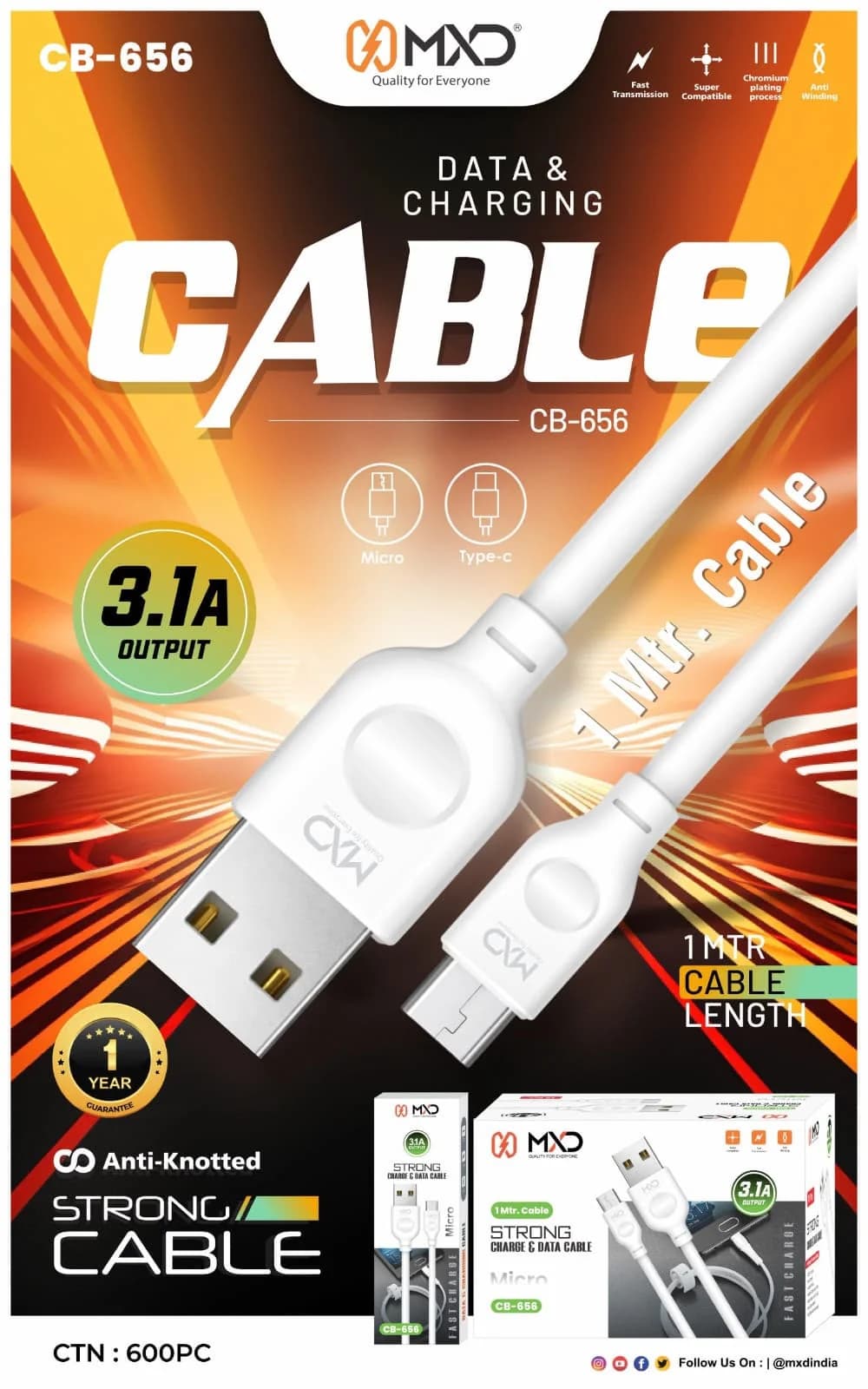 Data & Charging Cable 3.1A