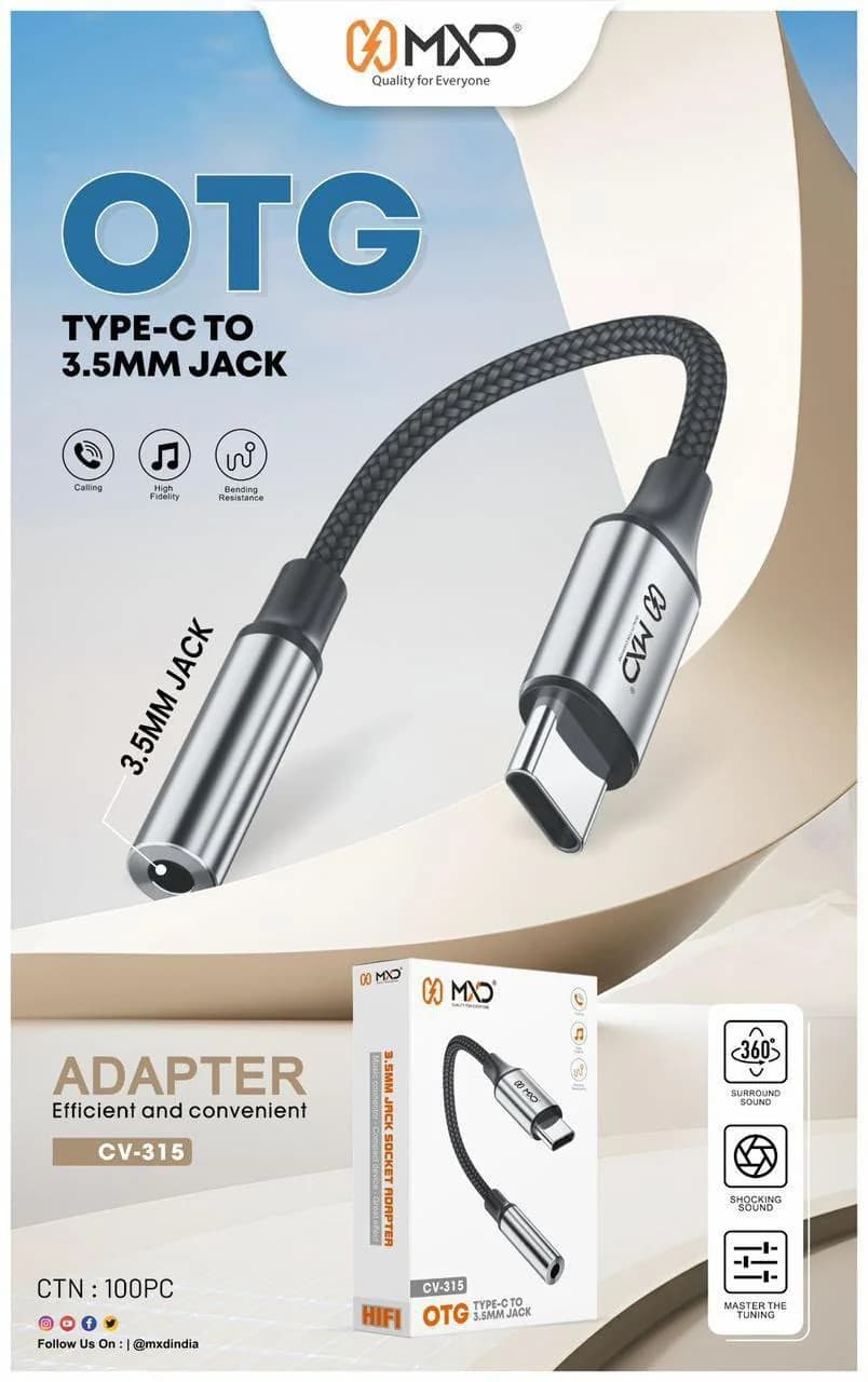 Type-C to 3.5mm Jack Adapter
