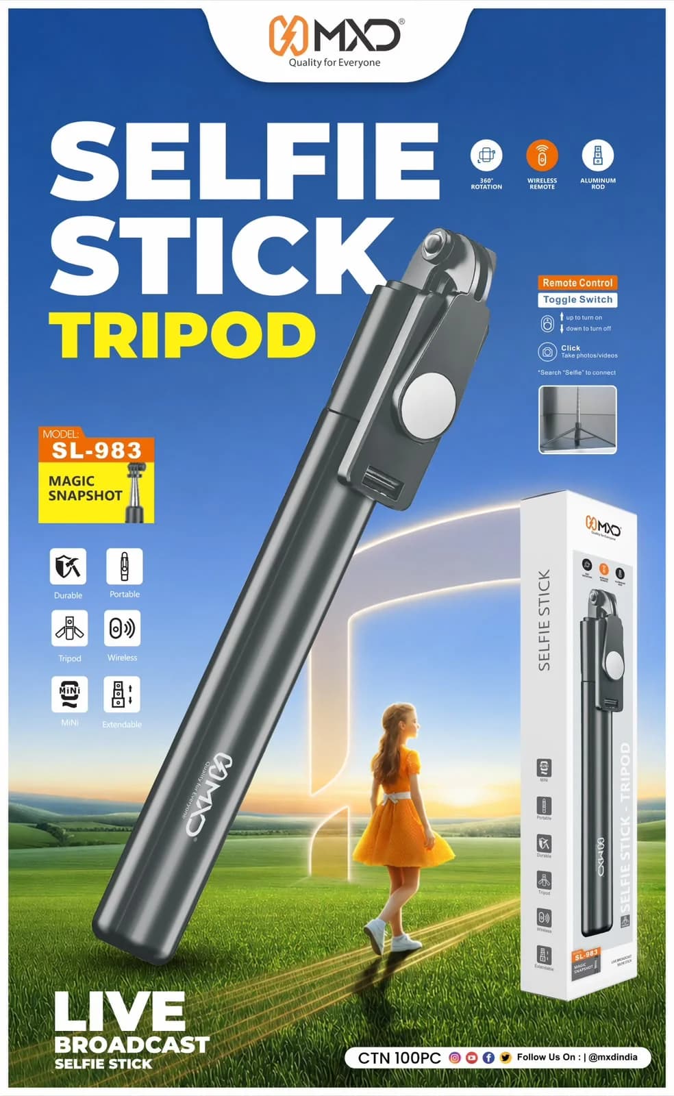 Selfie Stick Tripod (Magic Snapshot)